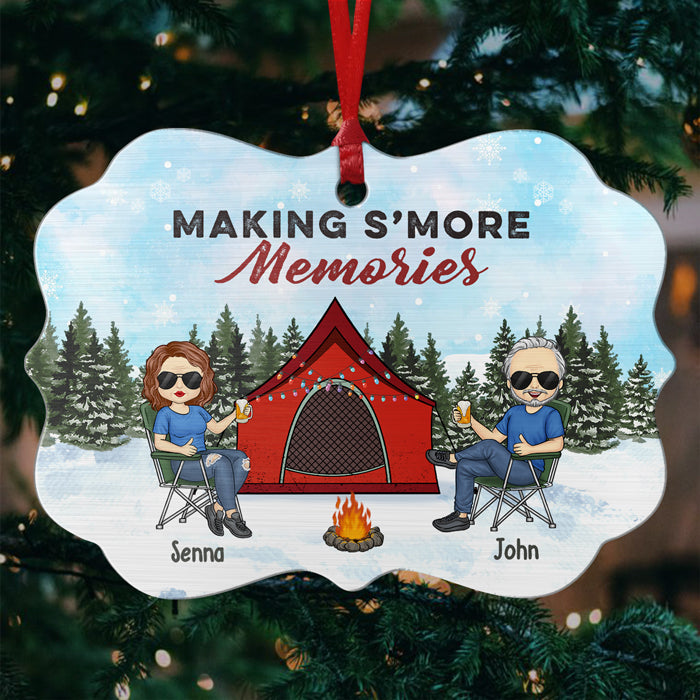 Life Is Better Around The Campfire - Bestie Personalized Custom Ornament - Aluminum Benelux Shaped - Christmas Gift For Best Friends, BFF, Sisters