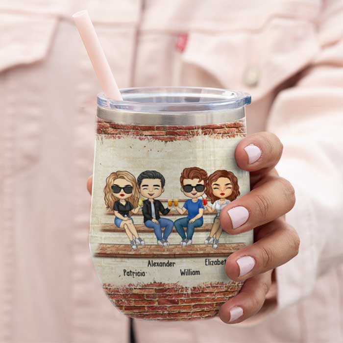 Hangovers Are Temporary, But Drunk Stories Are Forever - Bestie Personalized Custom Wine Tumbler - Christmas Gift For Best Friends, BFF, Sisters