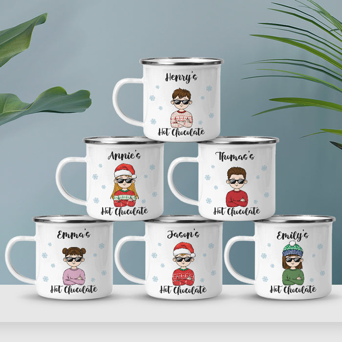 Kid's Christmas Hot Chocolate - Kid Personalized Hot Chocolate Mug, Cup - Christmas Gift For Birthday Party Favors, Birthday Gift