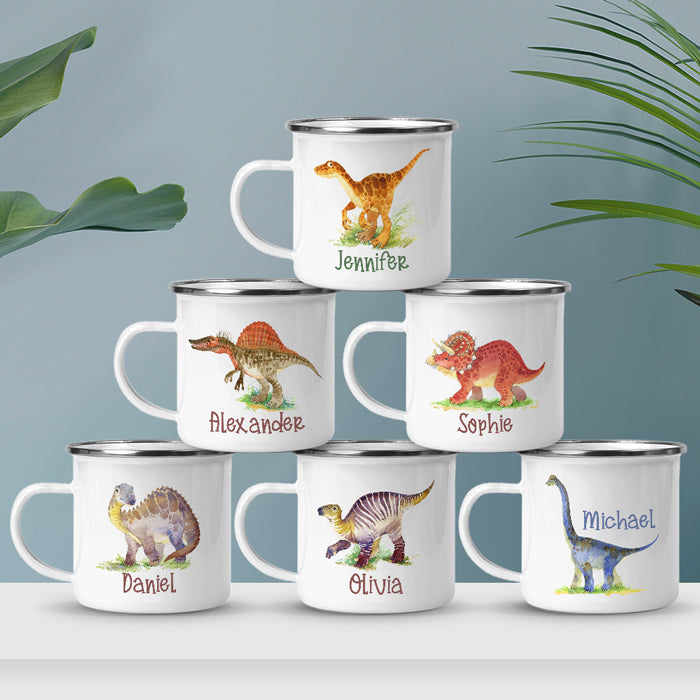 I Love My Dinosaur - Kid Personalized Custom Hot Chocolate Mug, Cup - Christmas Gift For Birthday Party Favors, Birthday Gift For Kids