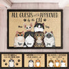 All Guests Must Be Approved By Peeking Cat - Funny Personalized Cat Decorative Mat