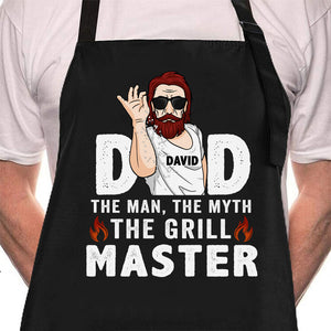 Dad The Man The Myth The Grill Master - Gift For Dad, Gift For Grandpa - Personalized Apron