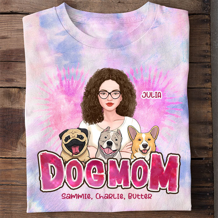 Cool Dog Mom - Personalized Unisex All-Over Printed T-Shirt