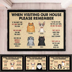 Pets' Rules When Visiting Our House - Cats And Dogs Personalized Decorative Mat, Doormat