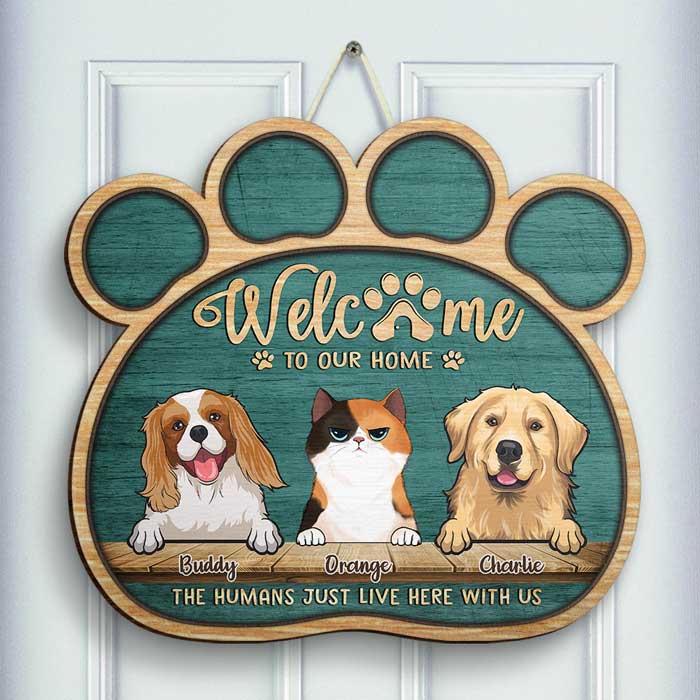 Welcome To Our Home - Personalized Shaped Door Sign