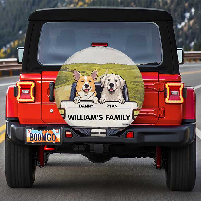 Peeking Out The Window - Personalized Dog Spare Tire Cover