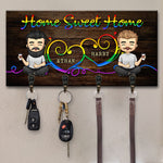 Home Sweet, You And Me - Personalized Key Hanger, Key Holder - Gift For Couples, Husband Wife