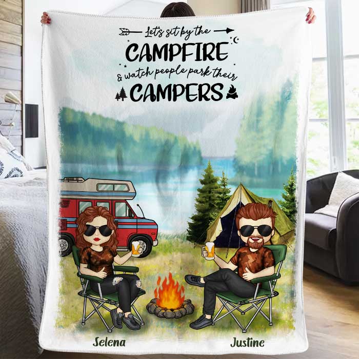 The Best Memories Are Made Camping - Husband & Wife - Gift For Camping Couples, Personalized Blanket