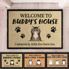 Welcome To Cats' House - Funny Personalized Cat Decorative Mat, Doormat