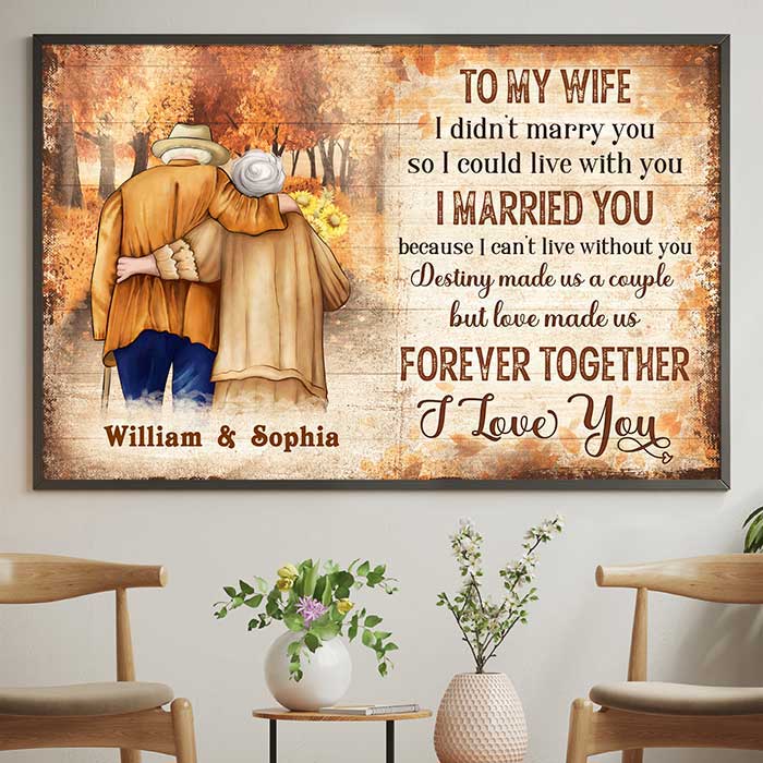 Destiny Made Us A Couple - Gift For Couples, Personalized Horizontal Poster.