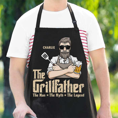 The Grillfather - Gift For Dad - Personalized Apron.
