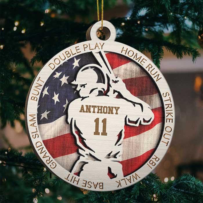 Every Strike Brings Me Closer To The Next Home Run - Baseball - Personalized Custom Round Shaped Wood Christmas Ornament