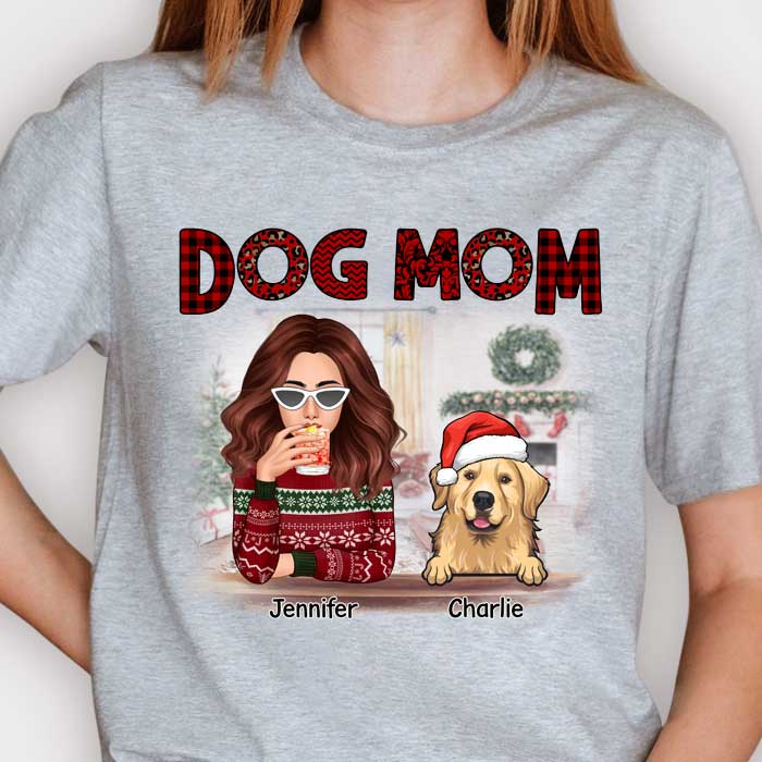 Merry Christmas To The Best Dog Mom Ever - Personalized Unisex T-Shirt, Hoodie, Sweatshirt.