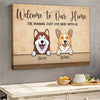 Welcome To Our Home The Humans Just Live Here With Us - Personalized Horizontal Canvas