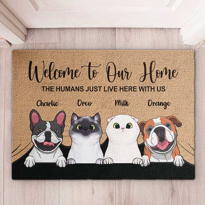 Welcome To The Pet Home - Funny Personalized Pet Decorative Mat (Cat & Dog) (TW).