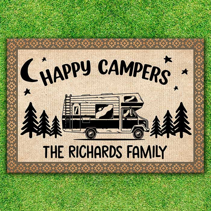 Happy Campers - Personalized Decorative Mat.