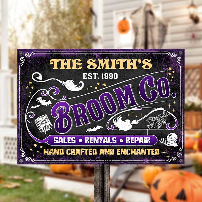 The Family Broom Co. - Personalized Metal Sign