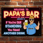 Welcome To Dad's Bar - Gift For Dad, Grandpa - Personalized Metal Sign