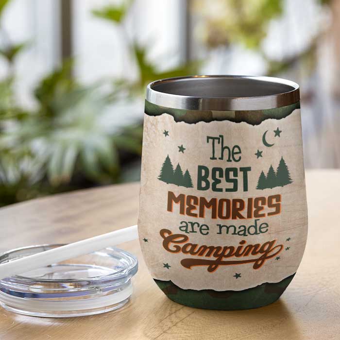 Camping Partners For Life - Gift For Camping Couples, Husband Wife, Personalized Wine Tumbler