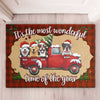 It's The Most Wonderful Time Of The Year - Dogs Christmas - Personalized Decorative Mat