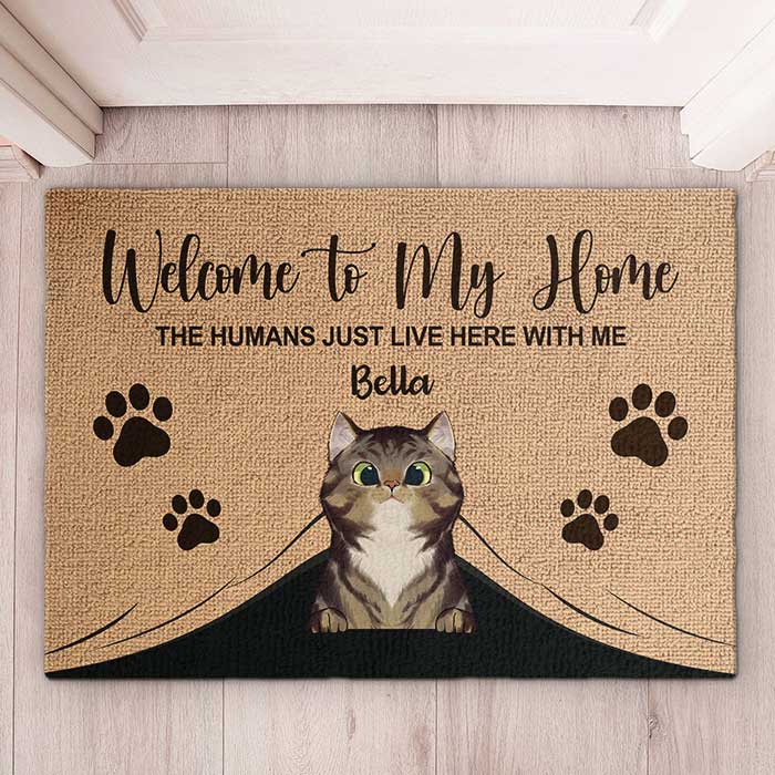 Welcome To My Home - Funny Personalized Cat Decorative Mat, Doormat