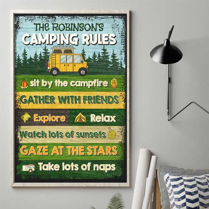 Sit By The Campfire Explore & Relax Watch Lots Of Sunsets - Personalized Vertical Poster
