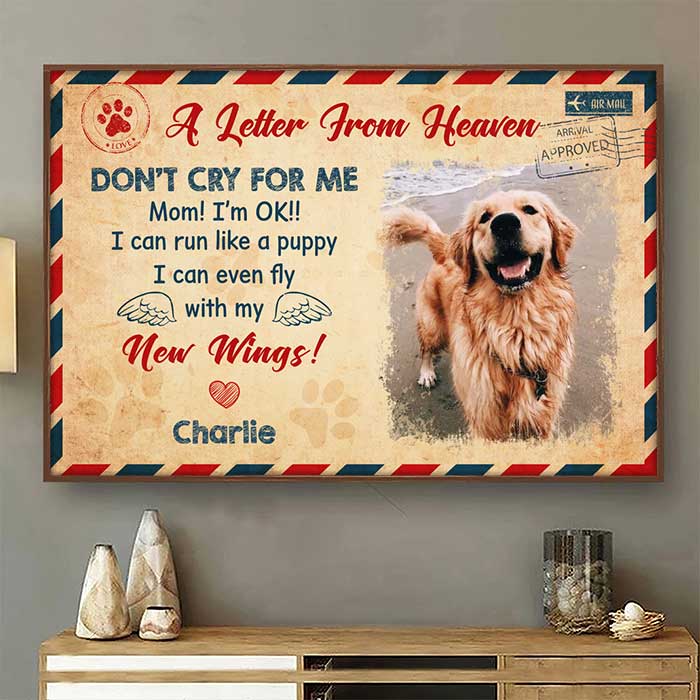A Letter From Heaven - Upload Image, Personalized Horizontal Poster
