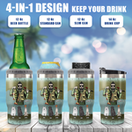 An Old Man Who Loves Fishing - Personalized Can Cooler - Gift For Fishing Dad, Gift For Pet Lovers