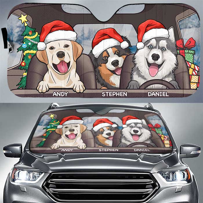 Santa Paws Is Coming To Town - Personalized Dog Auto Sun Shade