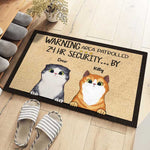 All Guests Must Be Approved By Peeking Cat - Funny Personalized Cat Decorative Mat