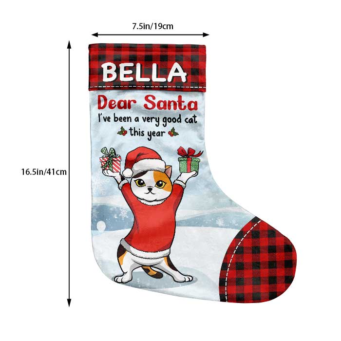 Have A Lovely Christmas With Cat - Cat Christmas Costumes - Personalized Christmas Stocking
