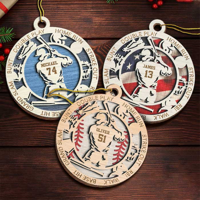 Every Strike Brings Me Closer To The Next Home Run - Baseball - Personalized Custom Round Shaped Wood Christmas Ornament