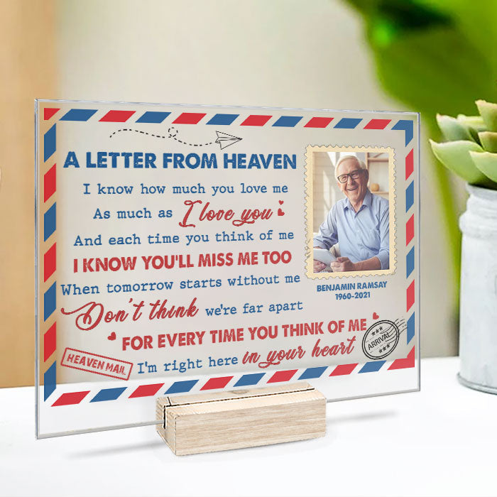 I Know You'll Miss Me Too - Personalized Acrylic Plaque - Upload Image, Memorial Gift, Sympathy Gift