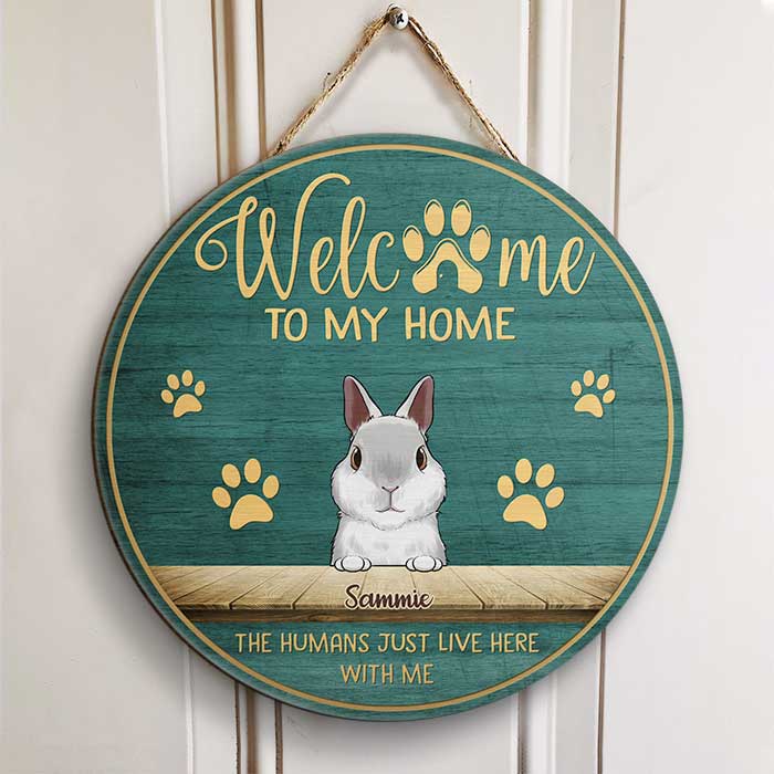Welcome To The Rabbit Home - Personalized Door Sign