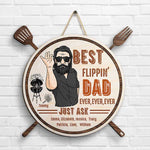 Best Flippin' Dad Ever - Personalized Shaped Wood Sign - Gift For Dad, Grandpa
