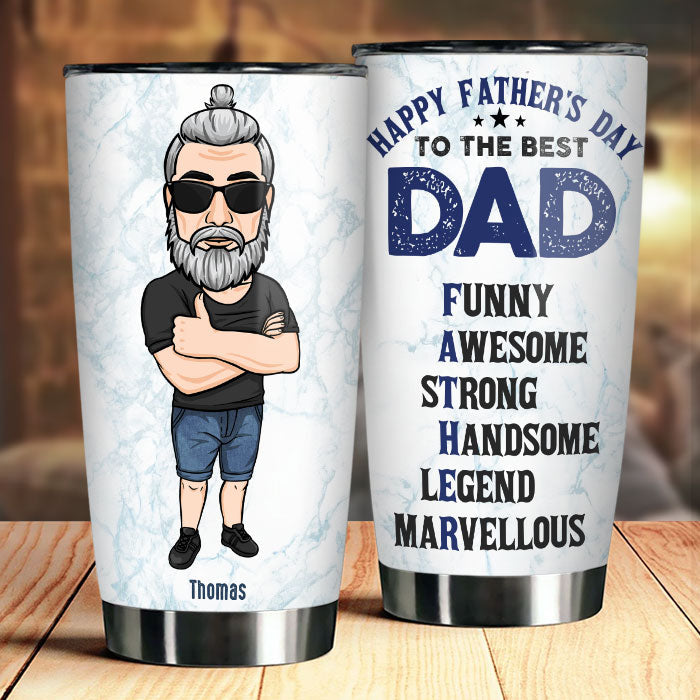 To The Best Dad - Personalized Tumbler - Gift For Dad, Gift For Father's Day