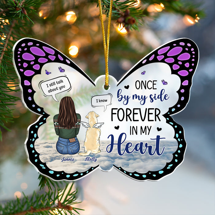The Moment Your Heart Stopped - Personalized Custom Butterfly Shaped Acrylic Christmas Ornament - Memorial Gift, Sympathy Gift, Christmas Gift