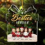 Friends Always Better Together - Bestie Personalized Custom Ornament - Acrylic Gift Box Shaped - Christmas Gift For Best Friends, BFF, Sisters