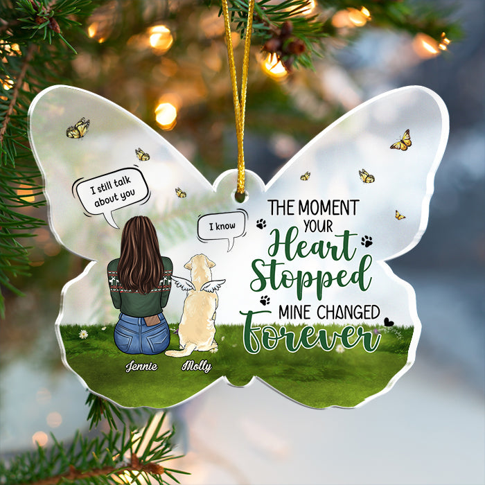 You're Forever In My Heart - Personalized Custom Butterfly Shaped Acrylic Christmas Ornament - Memorial Gift, Sympathy Gift, Christmas Gift