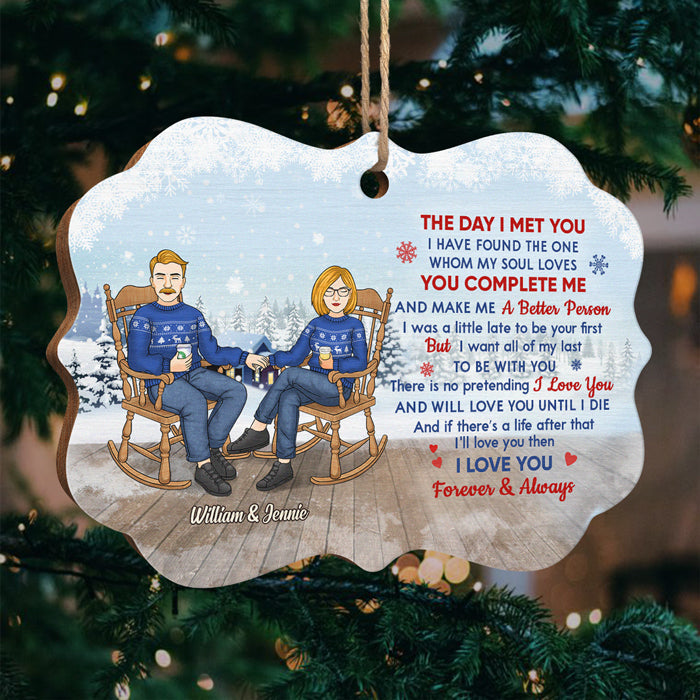 There Is No Pretending I Love You - Personalized Custom Benelux Shaped Wood Christmas Ornament - Gift For Couple, Husband Wife, Anniversary, Engagement, Wedding, Marriage Gift, Christmas Gift