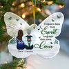 Tes ailes étaient prêtes mais mon cœur n'était pas - French Personalized Custom Butterfly Shaped Acrylic Christmas Ornament - Memorial Gift, Sympathy Gift, Christmas Gift