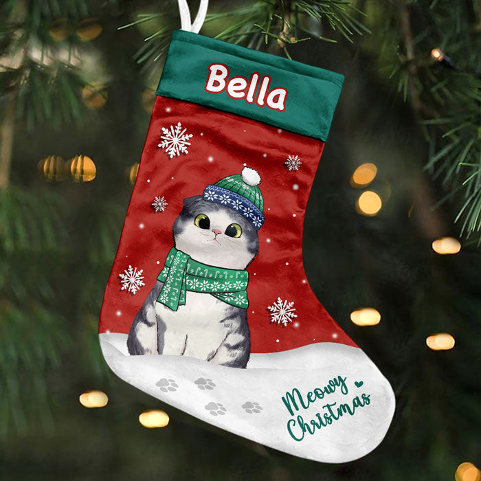 Christmas Is So Much Fun When You Are A Cat - Cat Christmas Costumes - Personalized Christmas Stocking