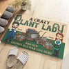 A Crazy Plant Lady And Her Grumpy Old Man Live Here - Gift For Couples, Husband Wife, Personalized Decorative Mat