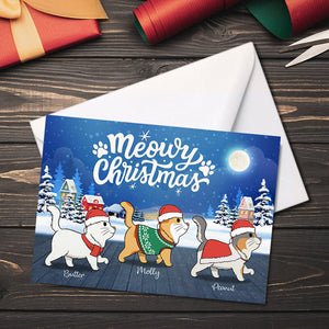Meowy Christmas - Personalized Custom Christmas Postcard, Christmas Card, Greeting Cards
