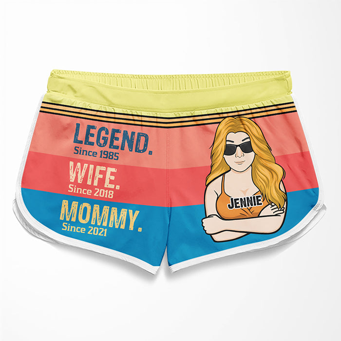 Legend Husband Wife Dad Mom - Personalized Couple Beach Shorts - Gift For Couples, Husband Wife
