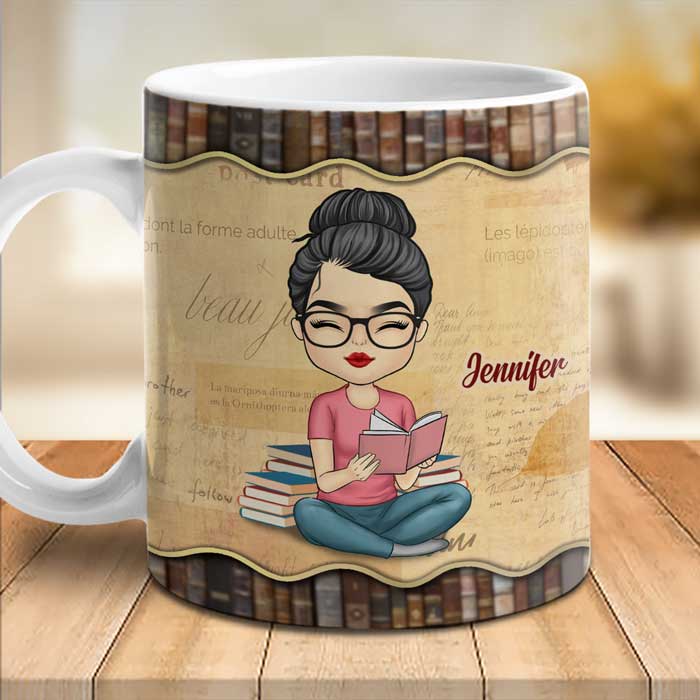 I Like Books And Coffee And Maybe 3 People - Personalized Mug.