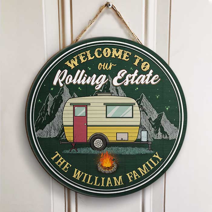 Welcome To Our Rolling Estate - Personalized Door Sign