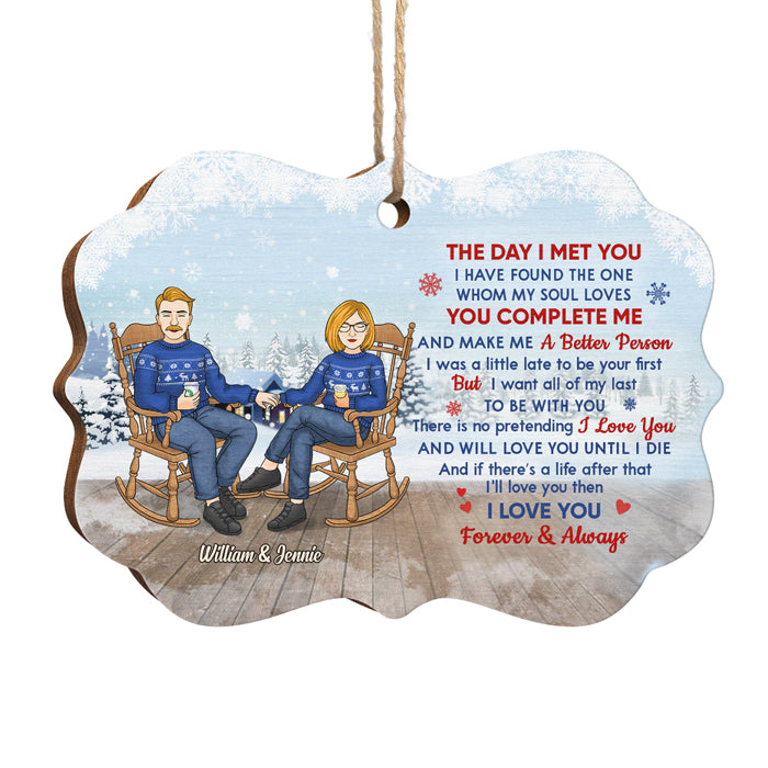 There Is No Pretending I Love You - Personalized Custom Benelux Shaped Wood Christmas Ornament - Gift For Couple, Husband Wife, Anniversary, Engagement, Wedding, Marriage Gift, Christmas Gift