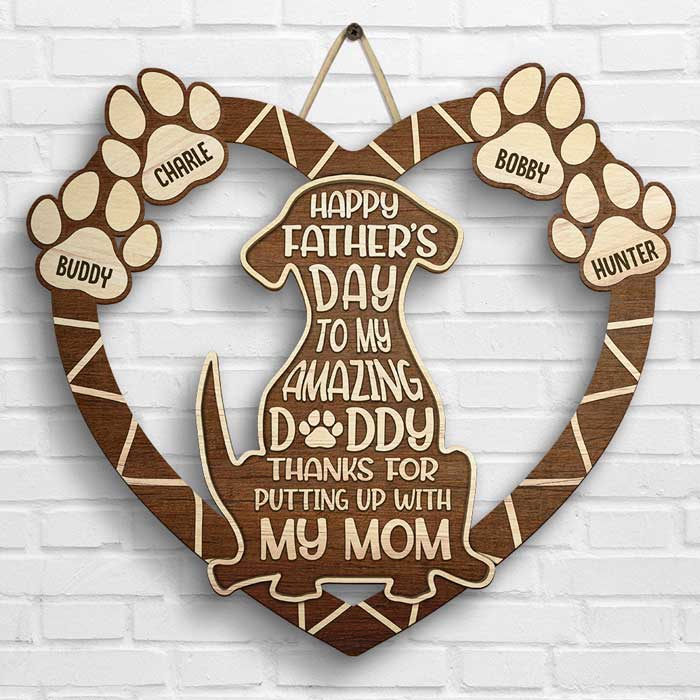 To My Amazing Dad - Personalized Shaped Wood Sign - Gift For Dad, Gift For Father's Day