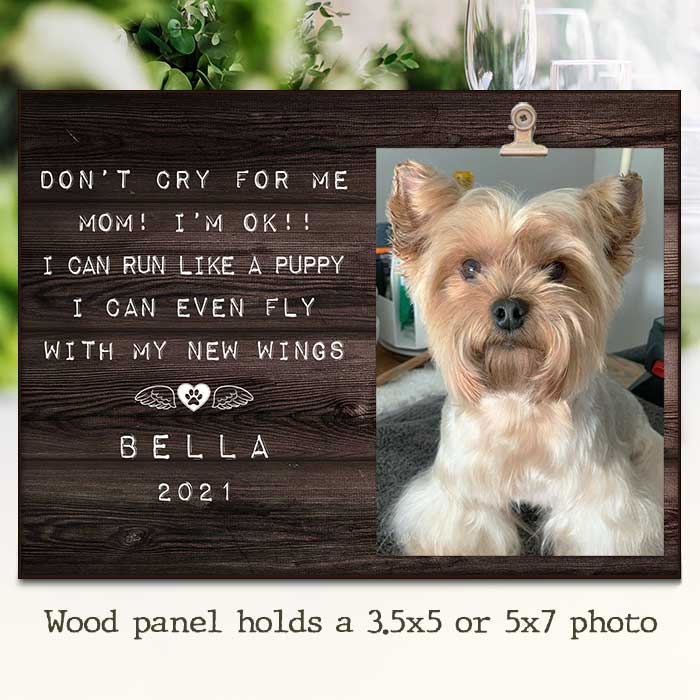 Don't Cry For Me - I Can Fly With My New Wings - Personalized Photo Frame